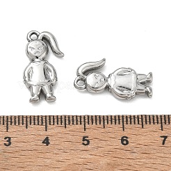 304ステンレスペンダント  怒っている女の子のチャーム  ステンレス鋼色  20x10x3mm  穴：1.6mm&nbsp;SA-CBAAC28-19P