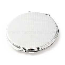 DIYの鉄製の化粧鏡  レジンDIY用  フラットラウンド  ステンレス鋼色  7.7x7.25x0.8cm  穴：1.6mm  トレイ：65mm&nbsp;DIY-L056-02P