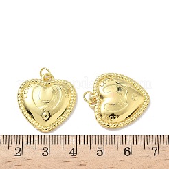 真鍮チャーム  ハートチャーム  丸カン付き  ラックめっき  長持ちメッキ  カドミウムフリー＆鉛フリー  18KGP本金メッキ  24x22.5x3.5mm  穴：3.5mm&nbsp;KK-P325-20G
