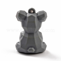 塩ビファセット漫画コアラペンダント  DIYキーチェーン作成用  濃いグレー  42x30x25mm  穴：3mm&nbsp;FIND-B002-11