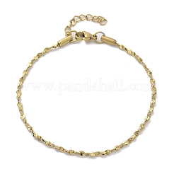 女性用304ステンレススチールリンクチェーンブレスレット  イオンプレーティング（ip）  18.5x0.2cm&nbsp;BJEW-F488-21G-04