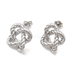 Brass knot Stud Earrings&nbsp;EJEW-H171-06P