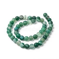 Natural Striped Agate/Banded Agate Bead Strands&nbsp;G-K166-12-8mm