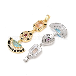 Brass Micro Pave Cubic Zirconia Pendants&nbsp;KK-K412-03