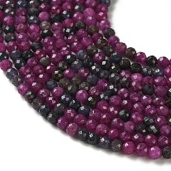 Natural Red Corundum/Ruby and Sapphire Beads Strands&nbsp;G-Z150-A03-3mm