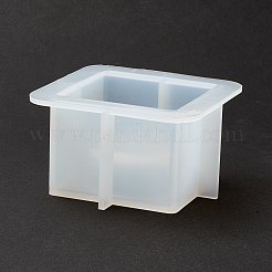 正方形のキャンドルホルダーシリコンモールド  レジン型  UVレジン＆エポキシレジンのクラフト作り用  ホワイト  70x70x40mm  トレイ：39.5mm  内径：51x51mm&nbsp;DIY-L065-09