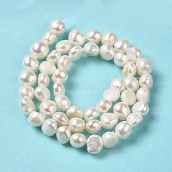 天然養殖淡水パールビーズ連売り  研磨両側  グレード3a+  パパイヤホイップ  6.5~7x7~8x4.5~5.5mm  穴：0.6mm  約51個/連  13.58~13.78インチ（34.5~35cm）&nbsp;PEAR-E017-07