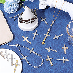 40Pcs 4 Colors Religion Alloy Crystal Rhinestone Connector Charms&nbsp;FIND-PH0038-10