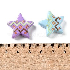 Opaque Printed Acrylic Beads&nbsp;AC-CBA6251-07