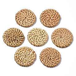 Handmade Reed Cane/Rattan Woven Beads&nbsp;WOVE-S119-22
