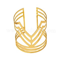 女性用のファッショナブルな中空合金カフバングル  ゴールドカラー  内径：2-1/2インチ（6.5cm）&nbsp;FS-WGDCE3E-01