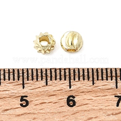 Corrugated Round Brass Beads&nbsp;KK-H520-02C-G