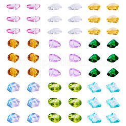 135G 9 Colors Spray Painted Transparent Glass Beads&nbsp;GLAA-TA0002-71