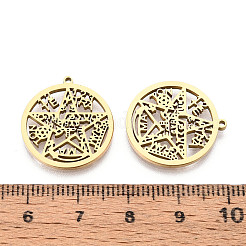 Hollow 304 Stainless Steel Pendants&nbsp;STAS-T070-03G