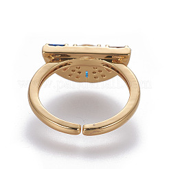 Brass Cubic Zirconia Cuff Rings&nbsp;LS-RJEW-O035-02G