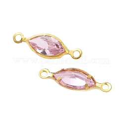 Brass Pave K9 Glass Connector Charms&nbsp;KK-Q059-01D-G