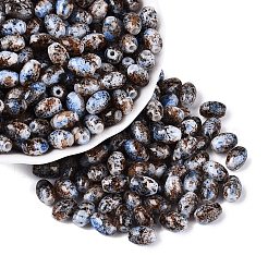 ガラスシードビーズ  オーバル  ツートン  シエナ  9~9.5x6~6.5mm  穴：1.3~1.5mm  約1058個/ポンド&nbsp;SEED-T009-02N