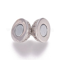 Brass Micro Pave Cubic Zirconia Magnetic Clasps with Loops&nbsp;ZIRC-G097-01P