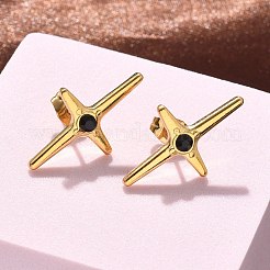 Cross 304 Stainless Steel Stud Earrings&nbsp;EJEW-F361-07G