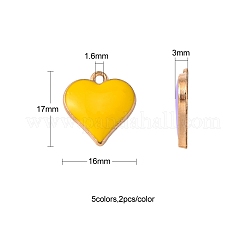 10Pcs 5 Colors Alloy Enamel Pendants&nbsp;ENAM-YW0002-07