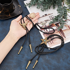 2Pcs 2 Style Ox-head & Star Lariat Necklace for Men Women&nbsp;NJEW-GF0001-06