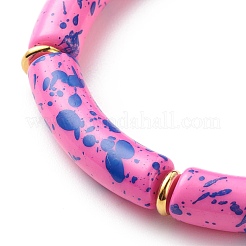 Acrylic Curved Tube Beaded Stretch Bracelet&nbsp;BJEW-JB08443-04