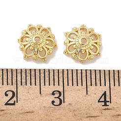 真鍮製ビーズキャップ  花  18KGP本金メッキ  8.5x3mm  穴：1.2mm&nbsp;KK-B166-17G