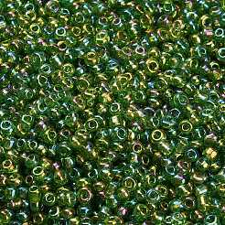 ラウンドガラスシードビーズ  透明色の虹  ラウンド  濃い緑  12/0  2mm  穴：1mm  約30000個/ポンド&nbsp;SEED-A007-2mm-167
