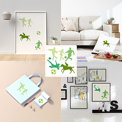ペット中空アウト図面絵画ステンシル  DIYスクラップブック用  フォトアルバム  サッカー  300x300mm&nbsp;DIY-WH20030-013