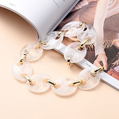 手作りアクリルコーヒー豆チェーン  ccbプラスチッククイックリンクコネクター付き  透明  19~43x12~34x4.5~10.5mm  約39.37インチ（1m）/連&nbsp;AJEW-JB00744-01