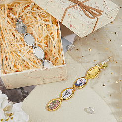 2Pcs 2 Colors Oval Brass Locket Pendants&nbsp;PALLOY-FH00108