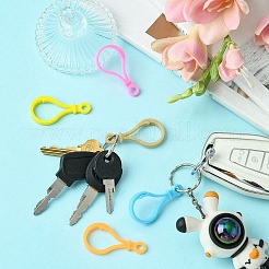 Opaque Solid Color Bulb Shaped Plastic Push Gate Snap Keychain Clasp Findings&nbsp;KY-YW0001-55
