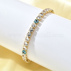 Brass Enamel Link & Charm Bracelets&nbsp;BJEW-Z094-02G-01A