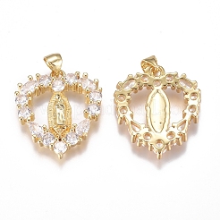 Brass Micro Pave Cubic Zirconia Pendants&nbsp;ZIRC-G168-06G