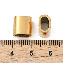 イオンプレーティング（IP）304ステンレスビーズ  長方形  18KGP本金メッキ  10x10x6.5mm  穴：7x4mm&nbsp;X-STAS-Q336-10G