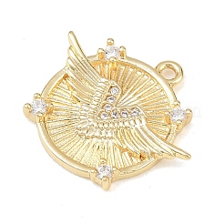 Brass Micro Pave Clear Cubic Zirconia Pendants&nbsp;KK-G545-02G
