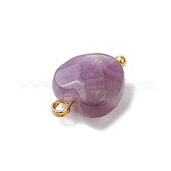 15Pcs 15 Styles Gemstone Faceted Hearted Charms with Brass Sun Star Moon Slices&nbsp;PALLOY-JF03282