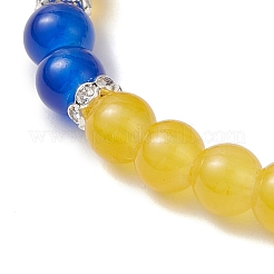 Baking Paint Imitation Jade Glass Round Beaded Charm Bracelets&nbsp;BJEW-JB11737-04