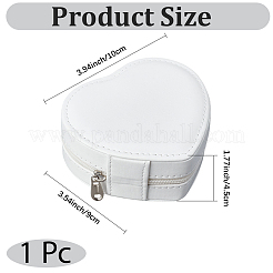 Heart PU Imitation Leather Jewelry Organizer Zipper Boxes&nbsp;AJEW-CL0006-03A