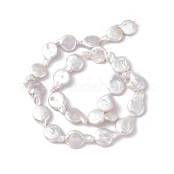 バロック天然ケシパールビーズ  ヒョウタン  貝殻色  17~26x12~14x3~5mm  穴：0.6mm&nbsp;PEAR-N020-L35