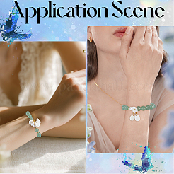 1Pc Natural Green Aventurine & Glass Pearl & Freshwater Shell Beads Charm Bracelets&nbsp;BJEW-BM0001-04