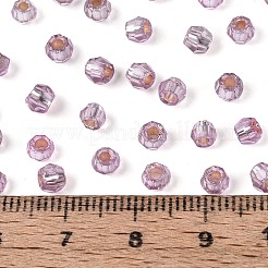 銀並ぶガラスシードビーズ  双円錐形  フラミンゴ  3x4mm  穴：1.5~1.6mm  約9000個/ポンド&nbsp;SEED-T007-18A-10