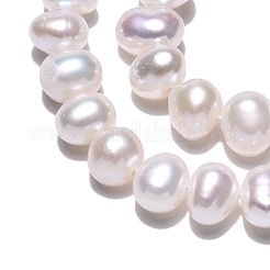 天然養殖淡水パールビーズ連売り  研磨両側  乳白色  5~6x4.5~5x4.5~7mm  穴：0.6mm  約66~67個/連  13.58~13.78''（34.5~35センチメートル）&nbsp;PEAR-N014-05L