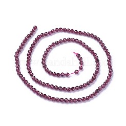 天然石ガーネットビーズ連売り  多面カット  ラウンド  3~3.5mm  穴：0.5mm  約115~130個/連  14.5~16.1インチ（37~41cm）&nbsp;LS-G-F619-17A-3mm