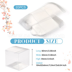 20Pcs Square Transparent Plastic PVC Box Gift Packaging&nbsp;CON-TA0001-26