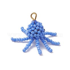Glass Seed Beaded Octopus Pendants&nbsp;PALLOY-MZ01104-01