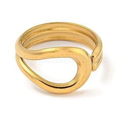 Ion Plating(IP) 304 Stainless Steel Open Cuff Ring for Women&nbsp;RJEW-A043-23G