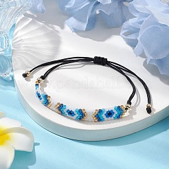 Adjustable Glass Seed Beads Eye Braided Bead Bracelets&nbsp;BJEW-MZ00092