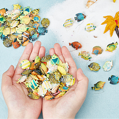 プラスチックおもちゃ100個  浮き魚  子供の入浴のおもちゃ  ミックスカラー  17~23x24~36x6~11mm&nbsp;KY-GA0001-23