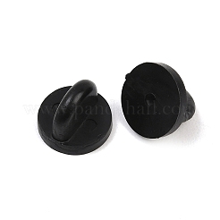 ゴムピンバック  バタフライクラッチバッキングピンキャップ  ブローチ用ネクタイ帽子バッジ  ブラック  10x7.5mm  穴：1.5mm&nbsp;PL-CBAC5BF-01B